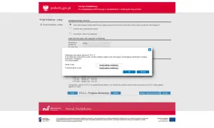 Okno dialogowe z prośbą o podanie adresu e-mail do weryfikacji dokumentu PCC-3.